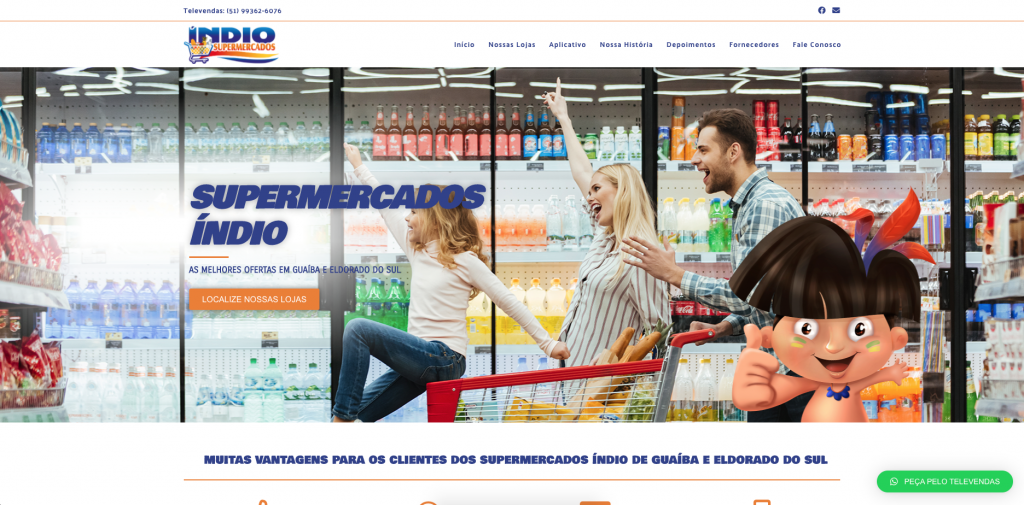 Website Supermercados Índio